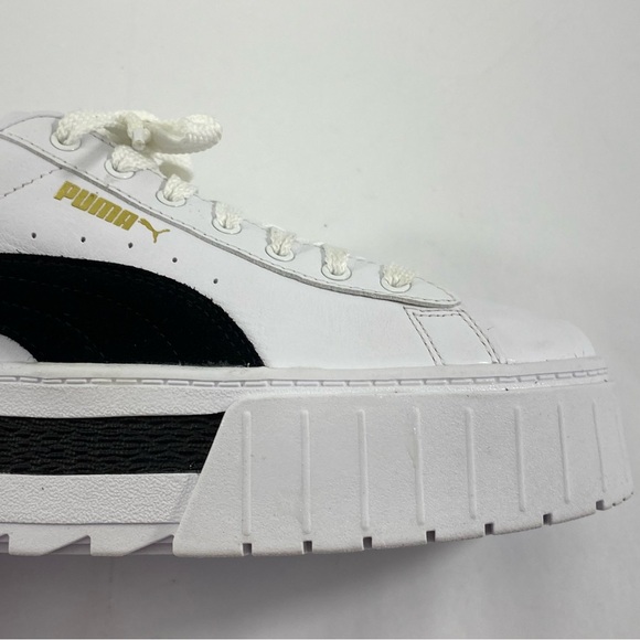PUMA Mayze Leather Lace Up White Black Women’s Size 8 Platform Shoes # 381983-01 - Picture 12 of 16